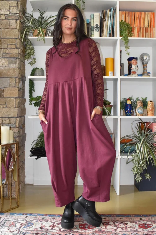 Lace Body Skim Top Aubergine